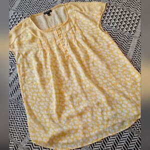 Talbots Yellow and White A-Line Skirt